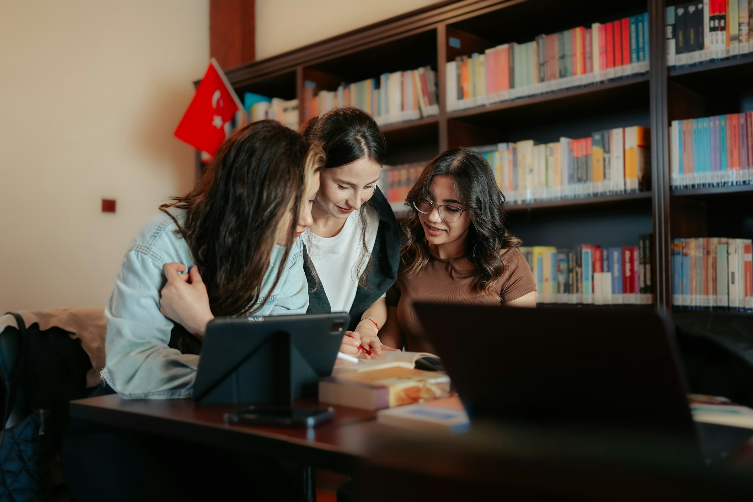 Students learning various subjects
